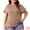 Brown, variant on Women's Plus Women's Short Sleeve Textured Tops Crewneck Casual T Shirts 2X White