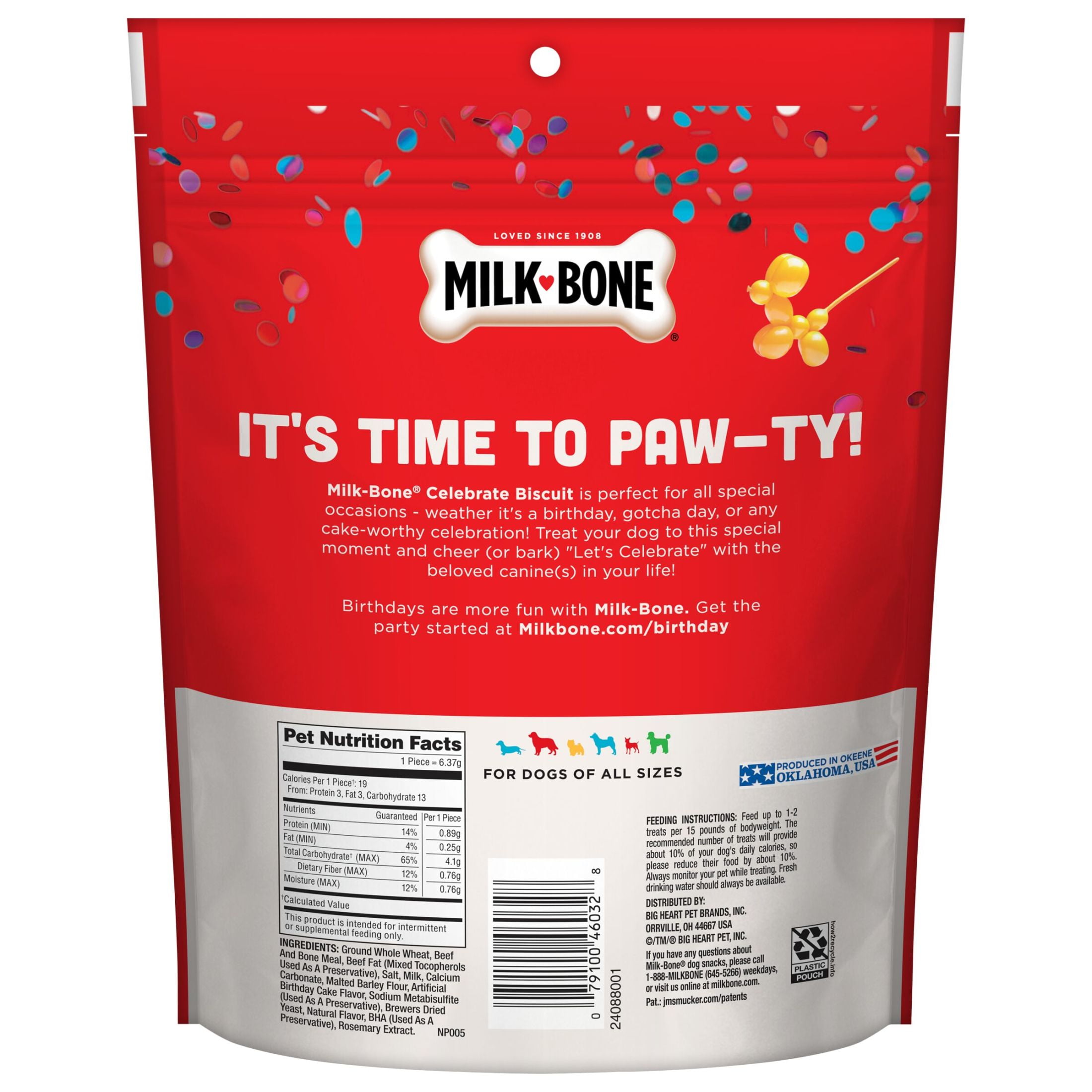 (2 pack) Milk Bone CELEBRATE Birthday Cake Artificially Flavored Biscuits, Small Dog Treats, 8 oz Bag