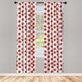 thumbnail image 2 of Ambesonne Strawberry Curtains, Red Berries Plain Back, Pair of 28"x95", Dark Pink and Fern Green, 2 of 3