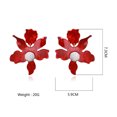 thumbnail image 5 of Red Acrylic Big Flowers Dangle Statement Earrings for Women Chic CZ Floral Bud Dangling Drop Earring, 5 of 5