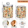 thumbnail image 5 of Yayeee 2 Pack Qtip Holder Bathroom Cotton Swab Canister with Lid Clear Dispenser Set, Beige Retro Leaves, 5 of 6