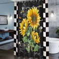 thumbnail image 5 of Shower Curtain for Bathroom Farm Sunflower Leaves Plant Waterproof Bath Curtains Shower Curtains with Hooks,Black and White Checker Bathroom Curtain Privacy Drapes for Bathtubs Toilet 72x72in, 5 of 9