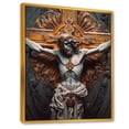 thumbnail image 2 of Designart "Archangel With Glorious Gold Wings" Religious Portrait Floater Framed Wall Art Prints, 2 of 5