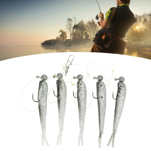 Umbrella Fishing Rig Kit Set, High Resolution Body Detail Fishing Lures  Bait Rig Lifelike Silicone Vivid Appearance Clearly Visible for
