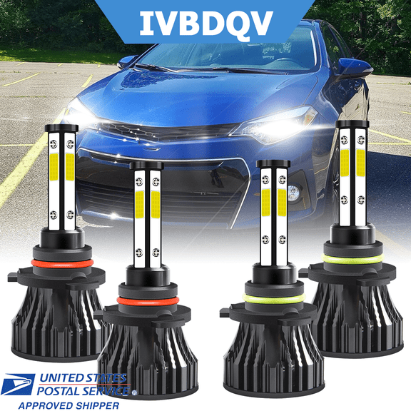 For Toyota Corolla 2001-2013 LED Headlight Bulbs 9005 9006 High Low Beam Kit 4Pcs