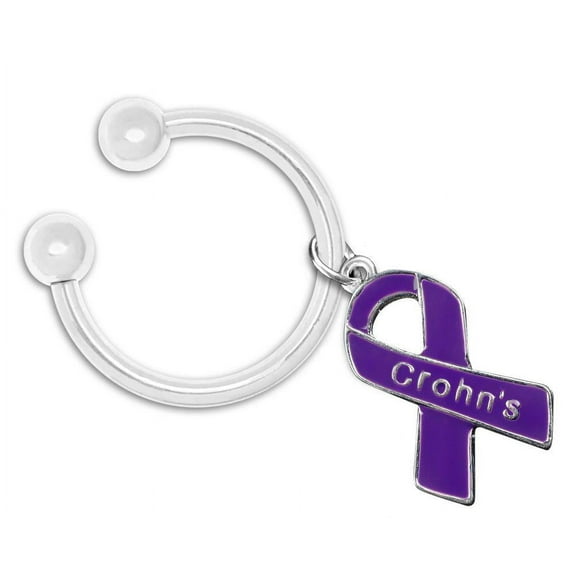 Crohn's Disease Awareness Ribbon Keychains