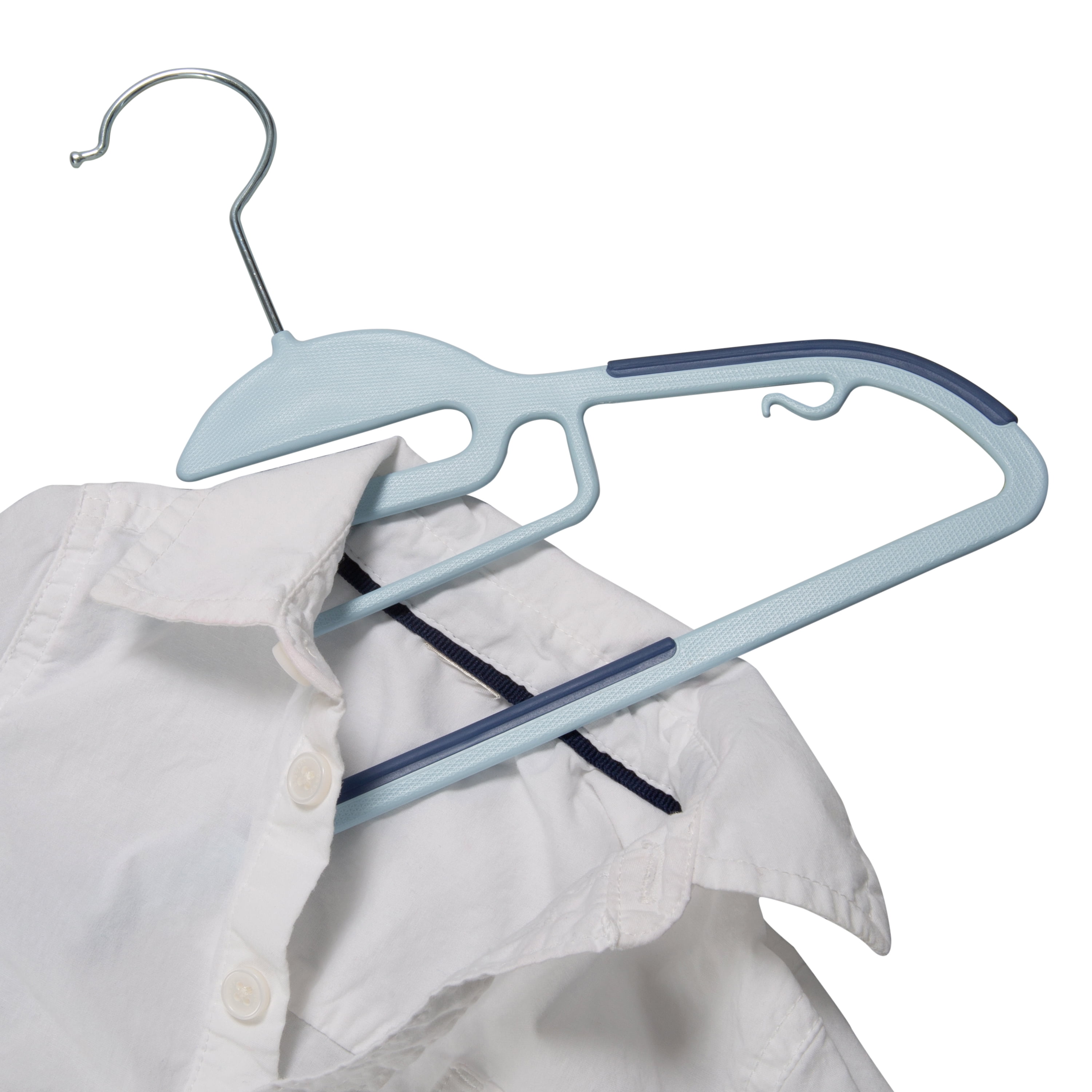 25 Non-Toxic Plastic Hangers Kiddo's Closet Children Everyday's Hangers |  Toddler and Teen Hangers in Blue and Pink Color | Non-Slip Plastic Slim