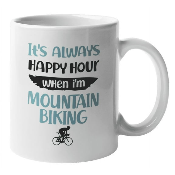 Funny Mountain Biking Coffee & Tea Mug Cup or Mountain Bike Themed Stuff (11oz)