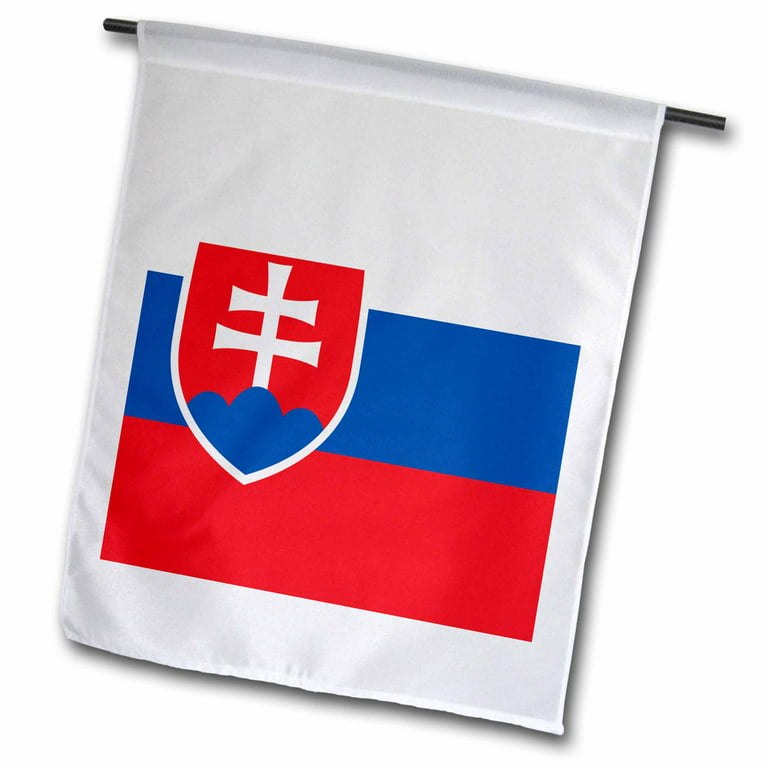 3dRose Flag of Slovakia - Slovak white blue red stripes - shield coat of  arms double cross. Eastern Europe - Garden Flag, 12 by 18-inch