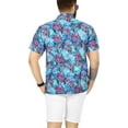 thumbnail image 5 of HAPPY BAY Men's Hawaiian Shirts Short Sleeve Button Down Shirt Floral Shirt Men Casual Holiday Summer Party Caribbean Shirts for Men Funny XL Allover Lotus, Blue, 5 of 5