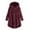 Wine, variant on Women's Fashion Faux Fur Button Coat - Solid Color Loose Hooded Pullover Sweater Jacket, Coffee Brown, 5XL