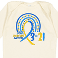 thumbnail image 4 of Inktastic 3-21 World Down Syndrome Day Blue and Yellow Rainbow Ribbon Boys or Girls Long Sleeve Baby Bodysuit, 4 of 5