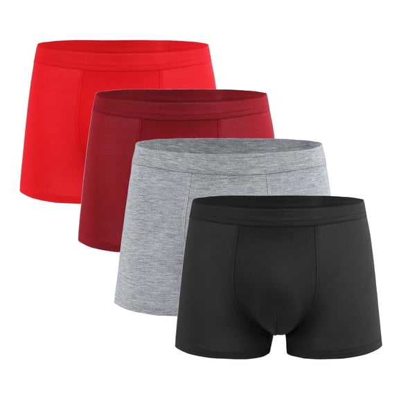 zbxnLI 4 Pack Boxer Briefs for Men Cotton Underwear Boxers Comfortable Breathable Soft Underpants for Men
