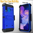 thumbnail image 6 of Galaxy A30 Case, With [Tempered Glass Screen Protector Included], STARSHOP Full Cover Heavy Duty Dual Layers Phone Cover with Kickstand and Locking Belt Clip-Blue, 6 of 6