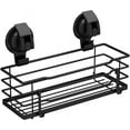 thumbnail image 2 of Suction Cup Shower Caddy, Shower Shelf Soap Dish with Hooks for Razor, Sponge, Rust Proof 304 Stainless Steel, Black, 2 of 5