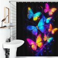 thumbnail image 3 of Dreamy Purple Butterfly Pattern Shower Curtain Modern Home Bathroom Bathtub Decor Waterproof Fabric with Hooks, 3 of 6