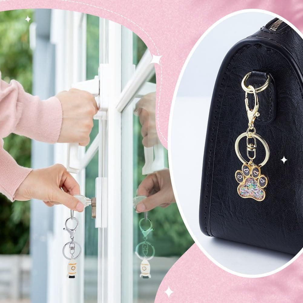 5 Color 40pcs Iron Lobster Claw Clasp Keychain with 150pcs Brass Jump Rings Swivel Clasps Hook Connector Accessories Key Ring Loop Key