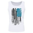 thumbnail image 3 of Caqnni Men's Tees USA Flag T-Shirt Patriotic Tank Tops Sleeveless Shirts Crew Neck 3D American Flag Shirt Tees(White,XXL), 3 of 6