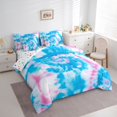 thumbnail image 3 of Manfei Gradient Tie Dye Twin Bedding Sets 7-Piece for Female Men Adults,Watercolor Artwork Bedding Comforter Set Microfiber,Abstract Ombre Breathable Sheet Sets,Ultra Soft Home Decor,Reversible, 3 of 8