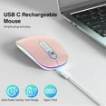 thumbnail image 2 of Cimetech Wireless Bluetooth Mouse, Slim Rechargeable Mac Mouse, Computer Mice with Dual Mode (Bluetooth 5.1 and 2.4G), Compatible with iPad, Laptop, Mac, Windows (Pink), 2 of 7