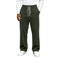 thumbnail image 6 of Ozmmyan Mens Casual Corduroy Sweatpants Elastic Waist Drawstring Straight Leg Trousers with Pockets Winter Warm Pants, 6 of 6