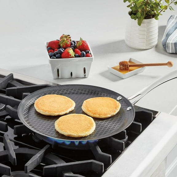 FusionPlus Nonstick Stainless Steel Cookware, 12-Inch Round Griddle Pan