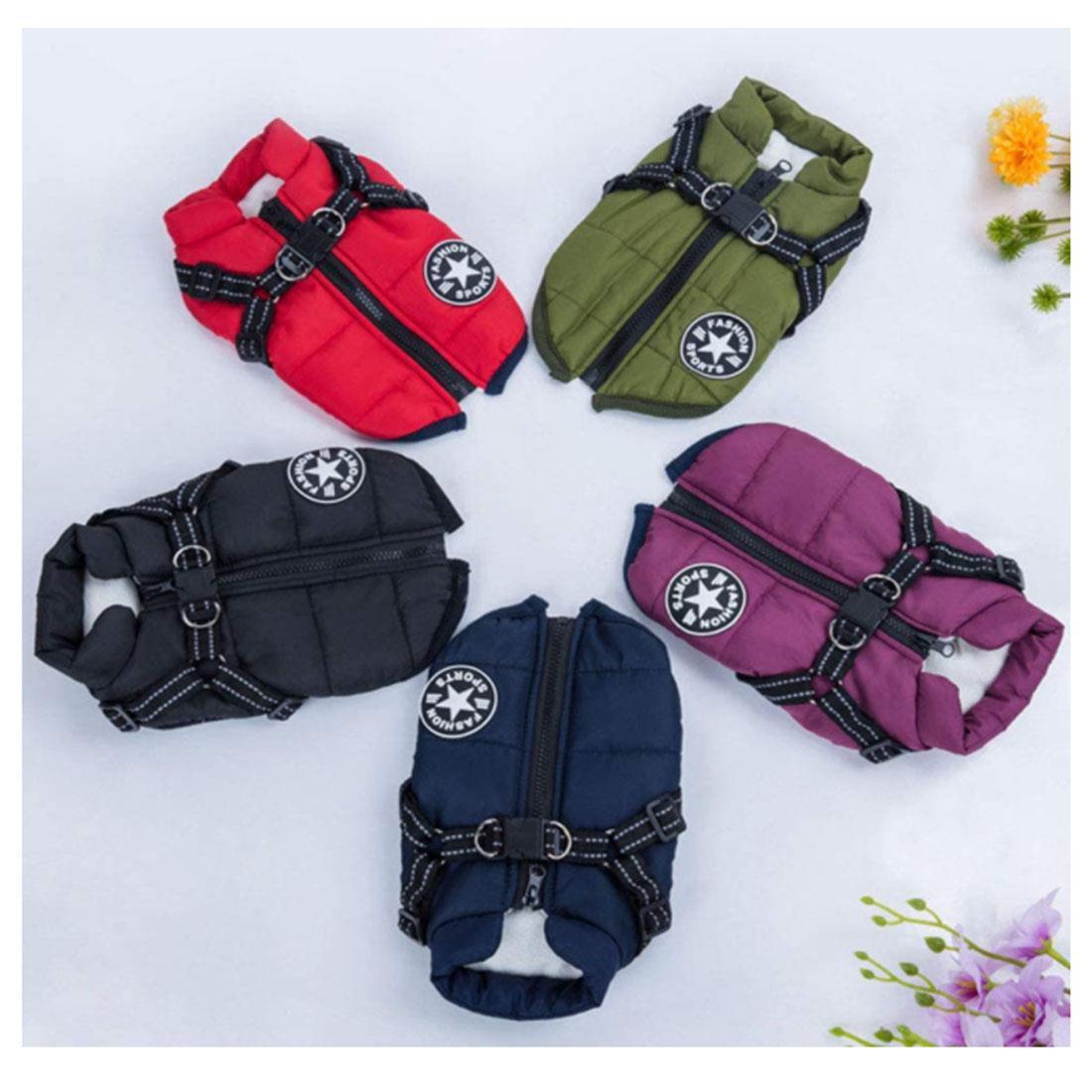 Fovien Small Dog Jacket with Harness, Outdoor Dog Sport Vest, Outdoor