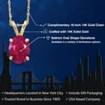thumbnail image 2 of Gem Stone King 14K Yellow Gold Red Ruby Pendant Necklace for Women | 1.60 Cttw | Gemstone July Birthstone | Oval 8X6MM | With 18 inch Chain, 2 of 6