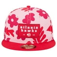 thumbnail image 2 of Men's New Era Red Atlanta Hawks Palm Fronds 2-Tone 59FIFTY Fitted Hat, 2 of 6