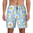 thumbnail image 2 of Picia Daisies Flowers pattern Mens Swim Trunks with Compression Liner Stretch Beach Shorts Quick Dry with Zipper Pockets No-Chafing Board Shorts-3X-Large, 2 of 9