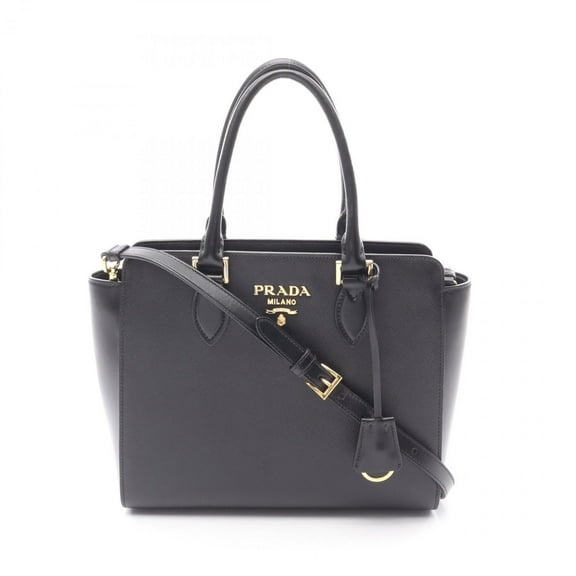 Pre-Owned Prada SAFFIANO   SOFT CALF handbag in Saffiano leather for women, black (Good)