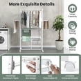 thumbnail image 6 of Spaco 68.5 Inches Foldable Aluminum Laundry Rack with Hanging Rods and Drying Shelves-White, Drying Rack for Clothing for Easy Storage, 6 of 8