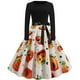 thumbnail image 2 of Vestido HUOGUO Fashion de manga larga con estampado de patchwork para mujer, 2 of 5