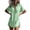 Green, variant on WULMLEO Collared Button Front Linen Beach Cover Up for Women Short Sleeve Side Split Loose Mini Shirts Dress Vacation Tunics White Cotton-Linen Blend