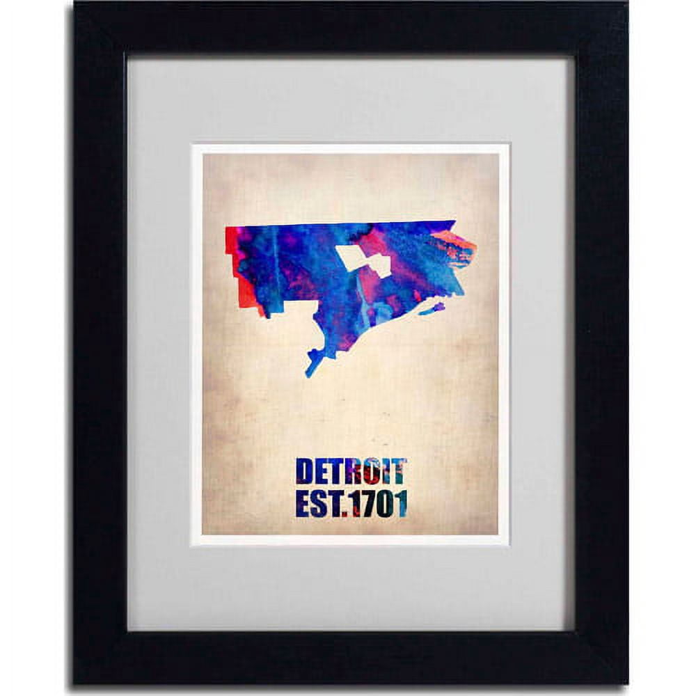 Matted art under acrylic in a black frame