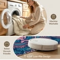 thumbnail image 5 of ODIKA 9'x12' Washable Area Rug Non-Shedding, Easy Care Fish Medallion With Coral Reef Scallop Motifs Mermaid Gradient Refined for Master Suite, California King, Under Bed, 5 of 7