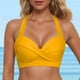 thumbnail image 2 of MKLEKYY Trajes De Baño Women Lace Up Swimwear Tops Underwire Full Coverage Bikini Top Push Up Swim Crop Top Tie Back Bathing Suit Tops, 2 of 5
