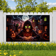 thumbnail image 2 of Spooky Design Halloween Banner Skeleton Pumpkin Decoration Haunted Graveyard Scene for Halloween Party Outdoor Indoor, 2 of 9