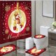 thumbnail image 4 of Juego de cuatro alfombras de baño, alfombras para sala de estar, alfombra de área, alfombra de baño estampada, impermeable y cortina de ducha de poliéster, alfombra absorbente., 4 of 4