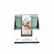 Mainstays Food Storage Snack Container, Plastic, Rectangle, Green, 19oz Capacity, Best Used for On-the-Go Snacks and Small Portions