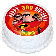 The Incredibles Edible Cake Image Topper Personalized Birthday Party 8 Inches Round