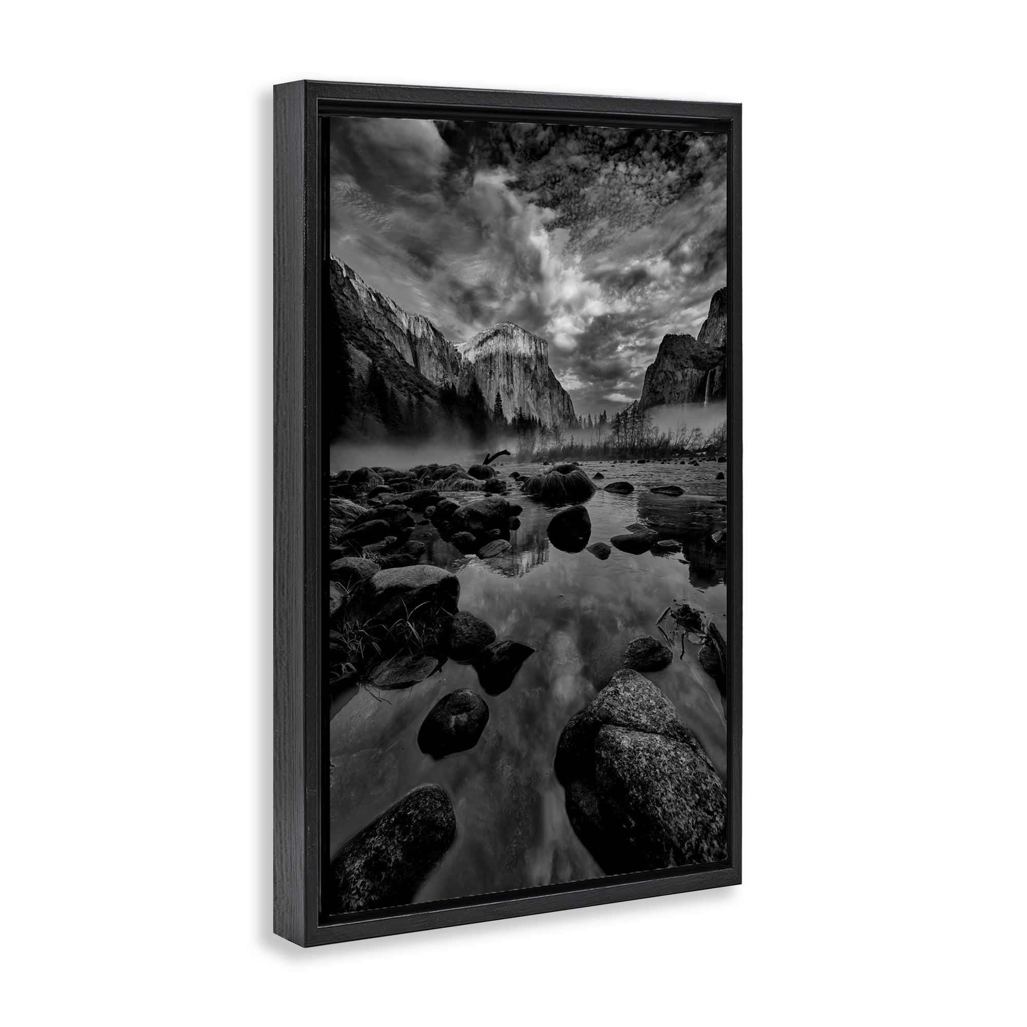Stupell Industries Morning in Yosemite Valley Black Framed Floater Canvas Wall Art, design by Jon Evan
