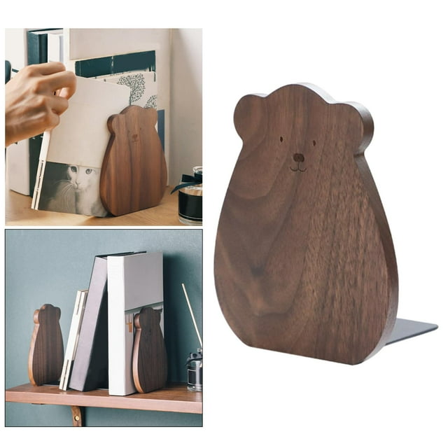 Sujetalibros de madera Perfecl Antideslizante Creativo para libros
