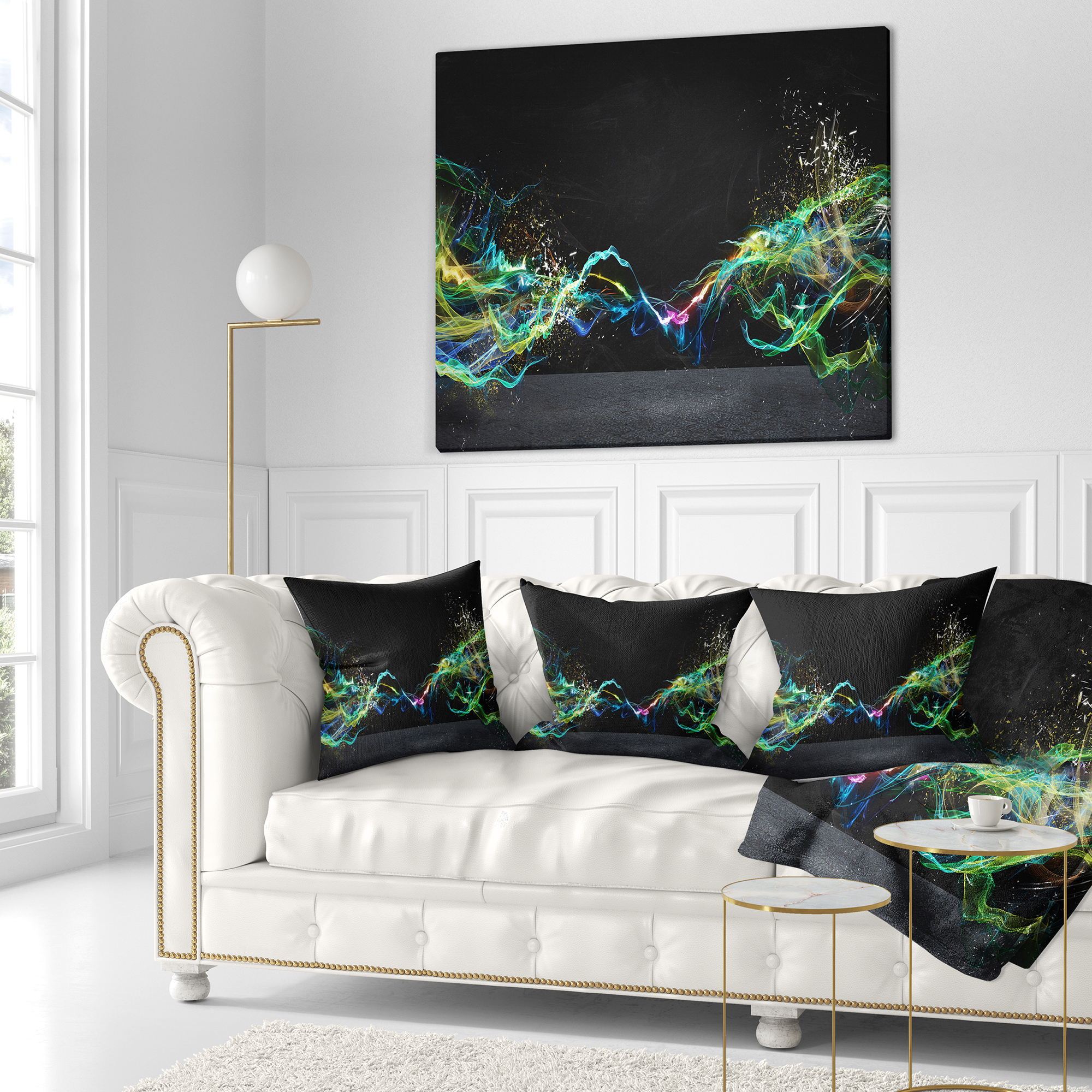 Designart Abstract Motion Banner - Contemporary Throw Pillow - 18x18