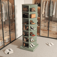 thumbnail image 3 of 7 Layers 360 Rotating shoe cabinet, Spinning Shoe Rack with Holding 28 pairs of shoes or bags, Free Standing Rotate Shoes Closet Organizer for Entryway, Green, 3 of 5