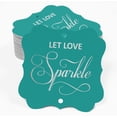 thumbnail image 2 of Inkdotpot Real Silver Foil Let Love Sparkle Wedding Tags Favor Bracket Shape Hang Pack Of 50 Paper Tags, 2 of 6