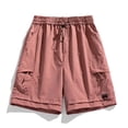 thumbnail image 3 of Elainilye Fashion Mens Athletic Shorts Casual Sports Shorts Quick-dry Breathable Side Pocket Low-waist Sweatpants Shorts,Pink, 3 of 5