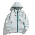 thumbnail image 2 of SERTG Men's Casual Sport Hooded Windbreaker Pullover Fall Winter Windproof Water Repellent Zip Pockets Outdoor Jacket for Men(Gray,2XL), 2 of 7