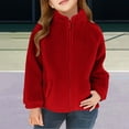 thumbnail image 2 of YunPes Boys Girls Christmas Polar Fleece Jacket Toddler Kids Zip Up Fuzzy Sherpa Coat Winter Warm Solid Color Casual Home Clothing, 2 of 7