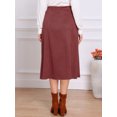 thumbnail image 3 of DARING DIVA Women's Casual A Line Faux Suede Midi Skirts X-Small Reddish Brown, 3 of 5